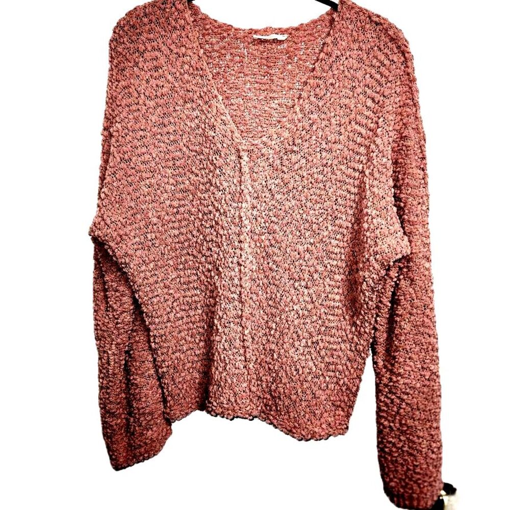 Altar'd State Women's Pink Popcorn Knit Textured Sweater SMALL